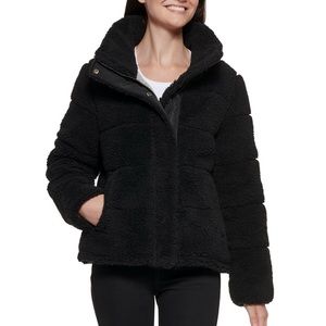 NWOT Calvin Klein Women’s Cropped Faux-Fur Teddy Jacket